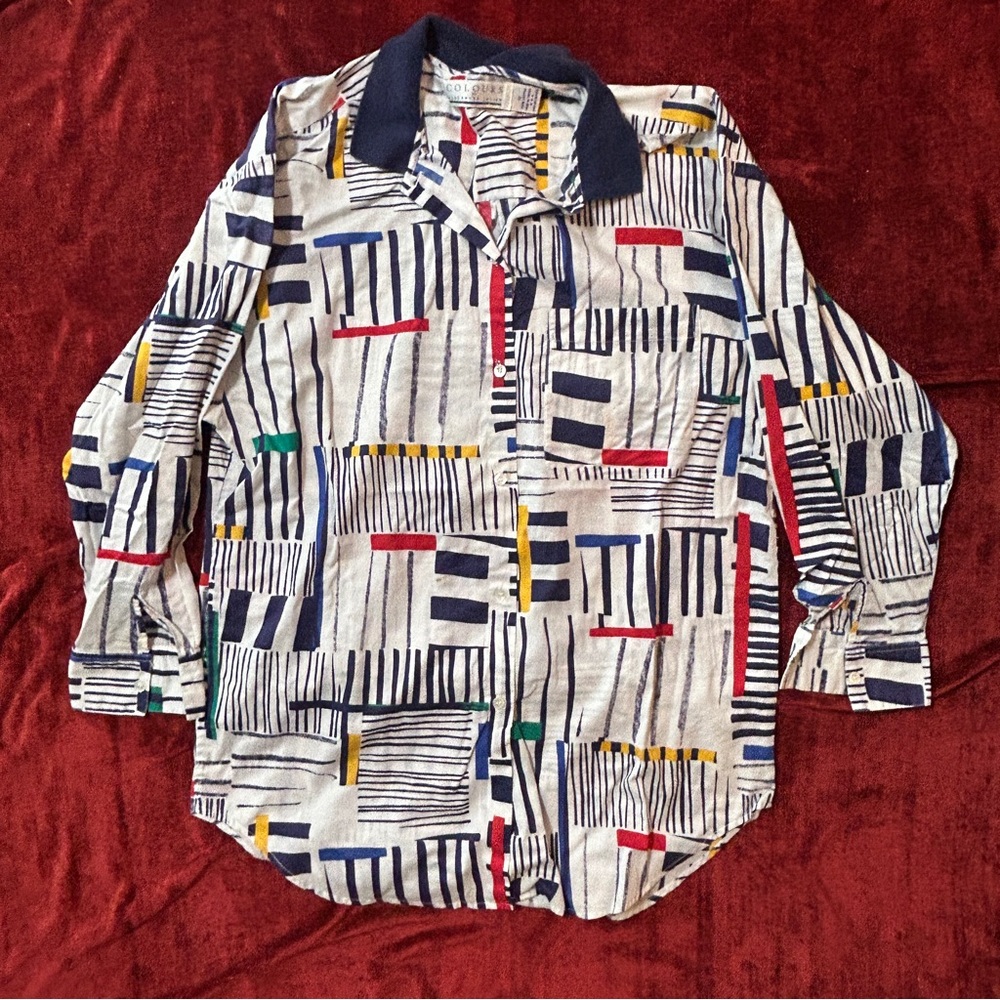 Vintage 90s Y2K Colours Alexander Julian ladies button-down shirt
